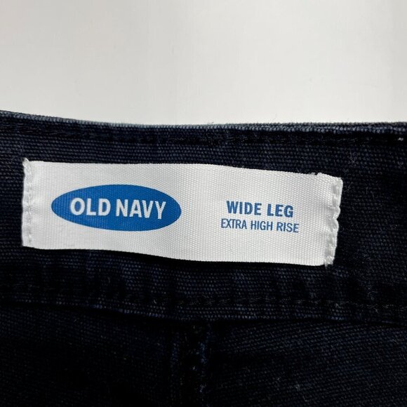 Old Navy Women's Black Wide Leg Jeans Extra High Rise size 2T length 29" - Picture 3 of 8